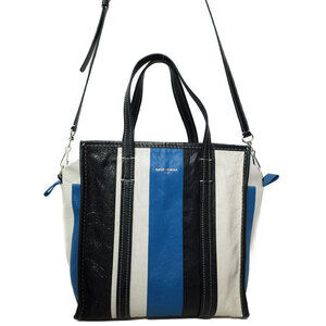 BALENCIAGA Striped Bazaar Shopper Bag